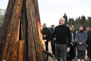 Azerbaycan Cumhurbaşkanı Aliyev, Hocavent’te Nevruz ateşini yaktı
